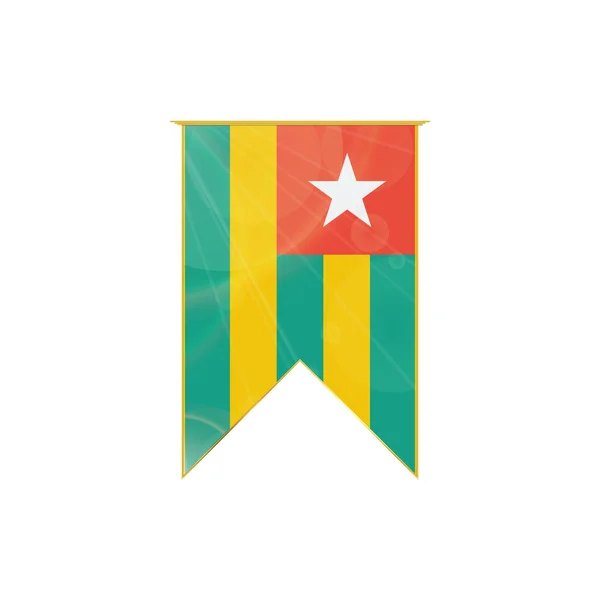 Bandeira da fita do Togo — Vetor de Stock