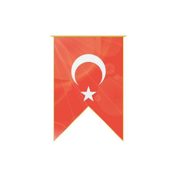 Türkiye kurdele bayrağı — Stok Vektör