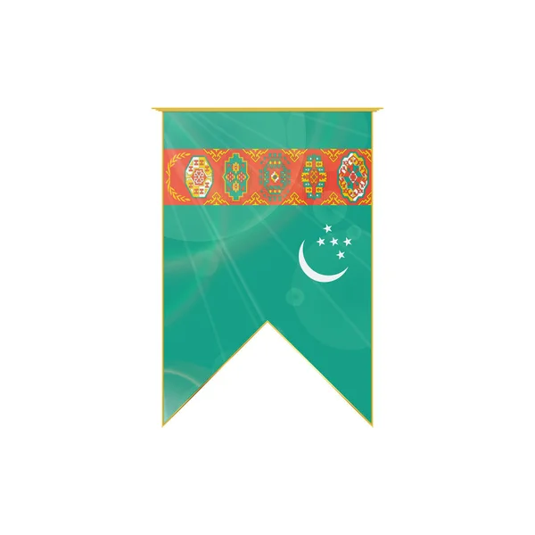 Bandera de cinta de Turkmenistán — Archivo Imágenes Vectoriales