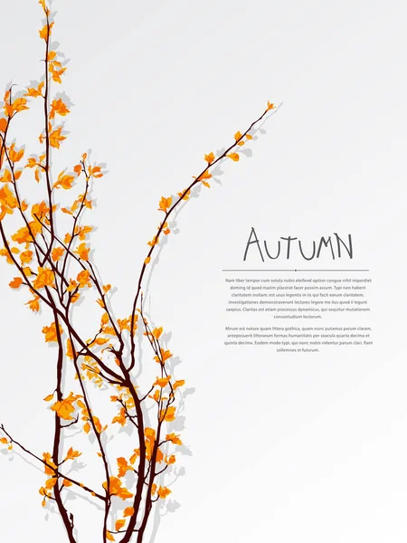 Árbol de otoño tarjeta de texto — Vector de stock