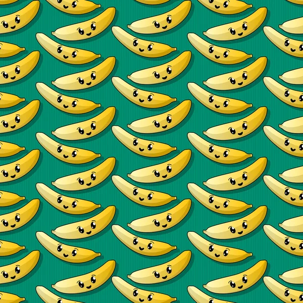 Щасливий банановий безшовний візерунок — стоковий вектор