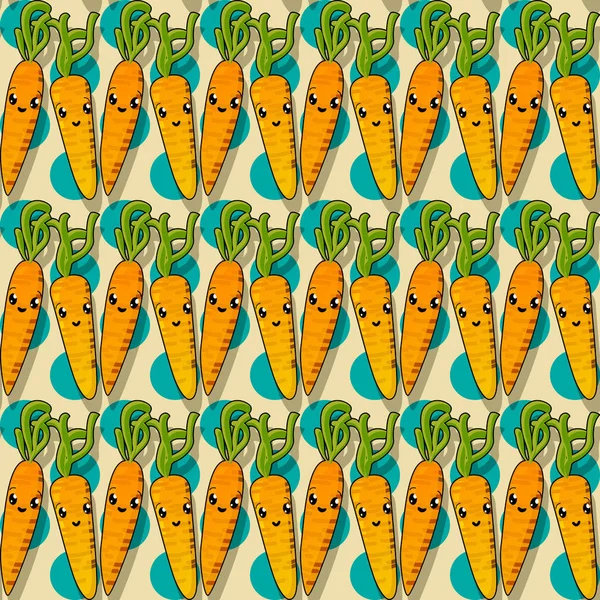 Glückliches Karottenmuster — Stockvektor