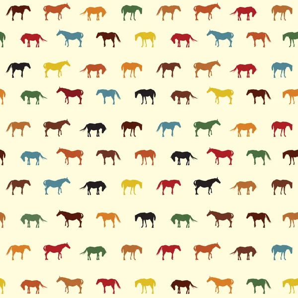 Paarden naadloze patroon — Stockvector