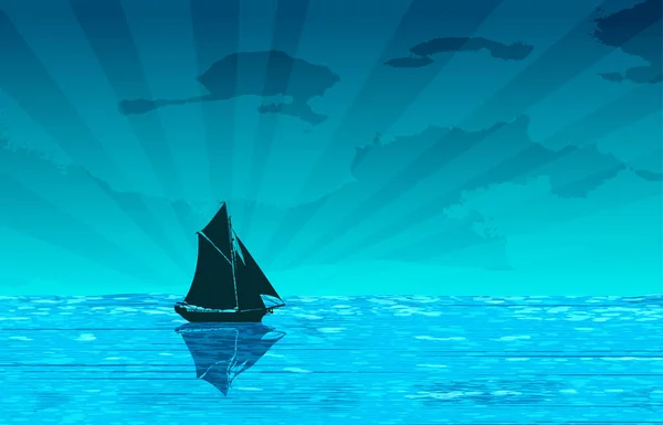 Парусная Яхта Океане — стоковый вектор