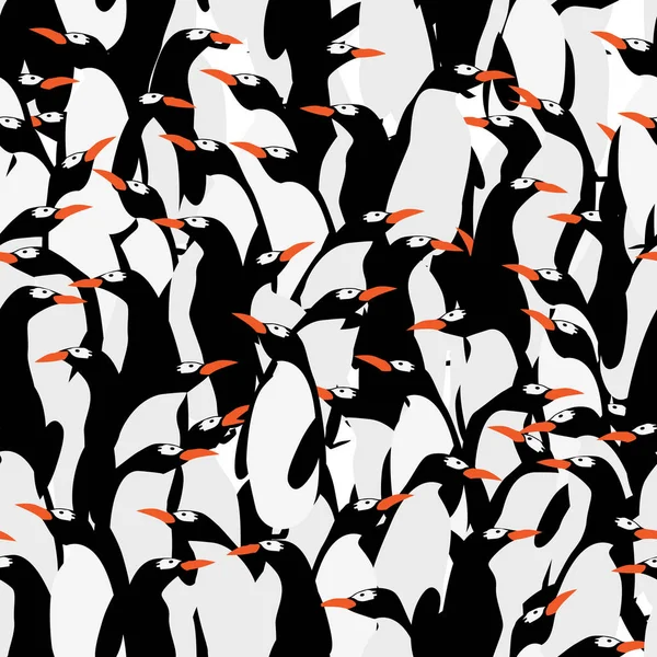 Dikişsiz penguenler desen — Stok Vektör