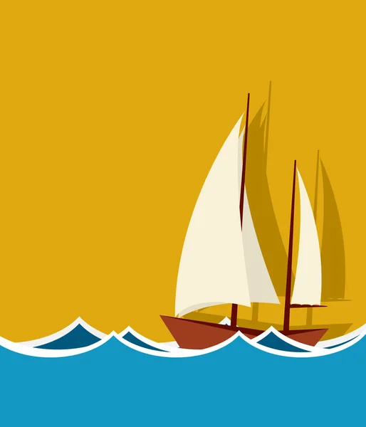 Fondo del barco de vela — Vector de stock