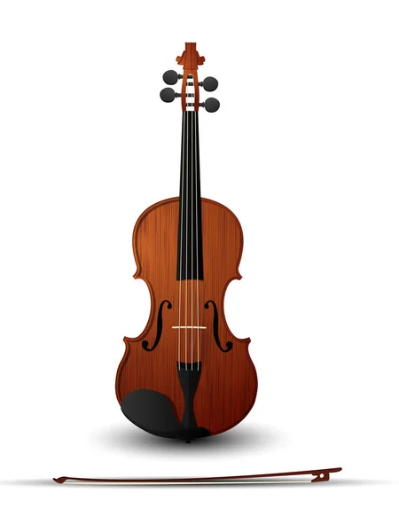 Violino e arco — Vetor de Stock