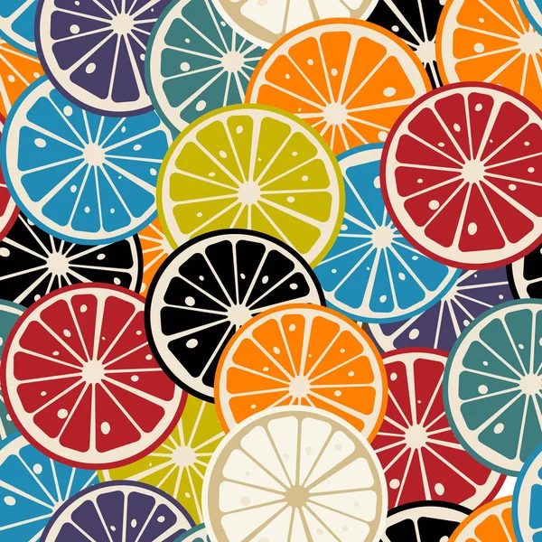 Tranche de citron motif coloré — Image vectorielle