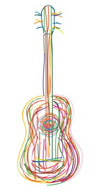 stilize akustik gitar