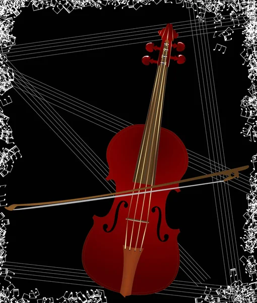 Geige über Schwarz — Stockvektor