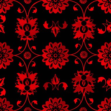 Kırmızı çiçekli zemin 