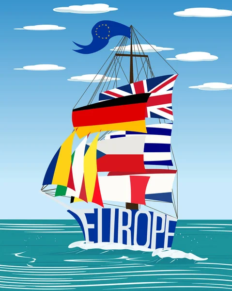 Navire UE — Image vectorielle