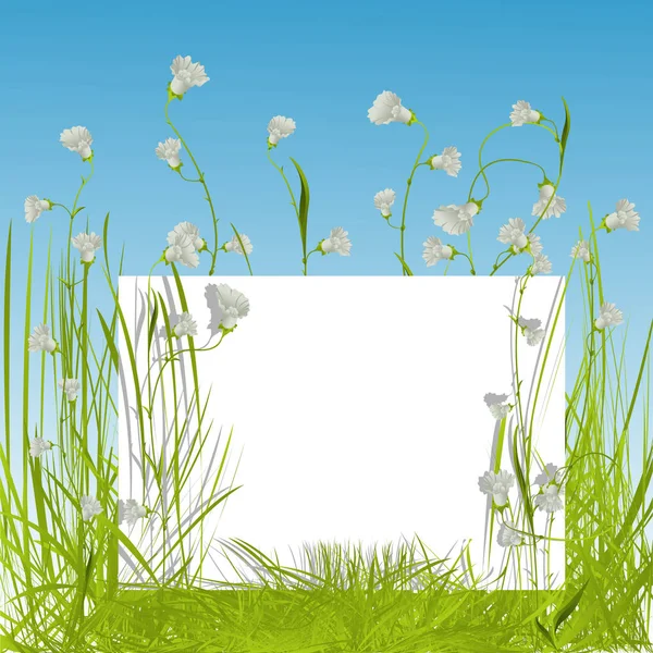 Bianco cantare nell'erba — Vettoriale Stock