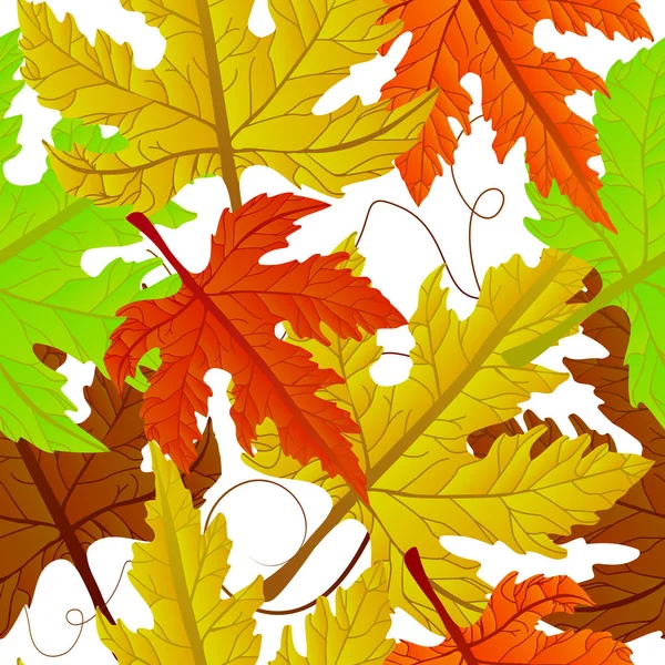 Autumn leaves seamless — Stock Vector