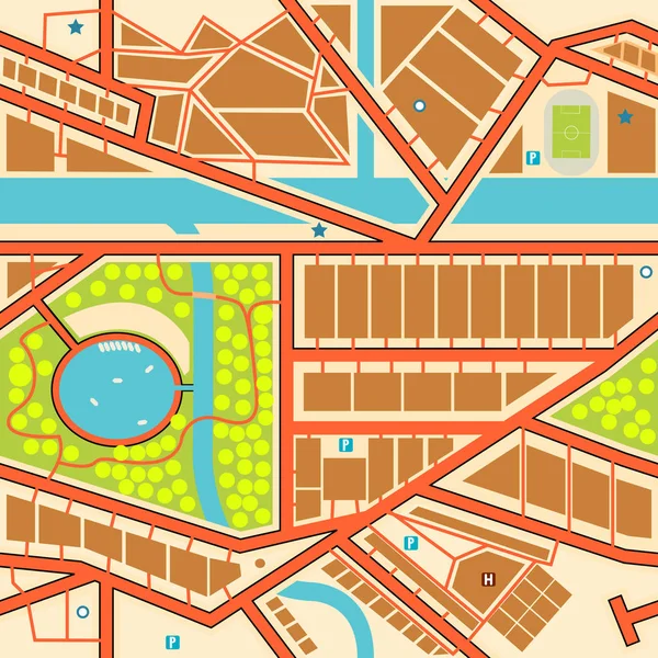 Mapa da cidade sem costura — Vetor de Stock