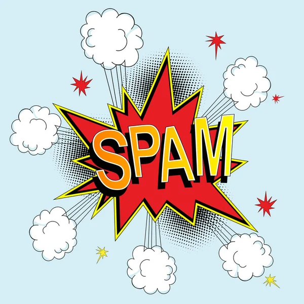 Icono de spam estilo cómico — Vector de stock