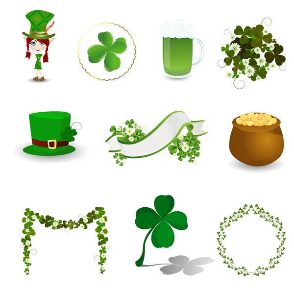 St. Patrick's Day icon set — Stock Vector