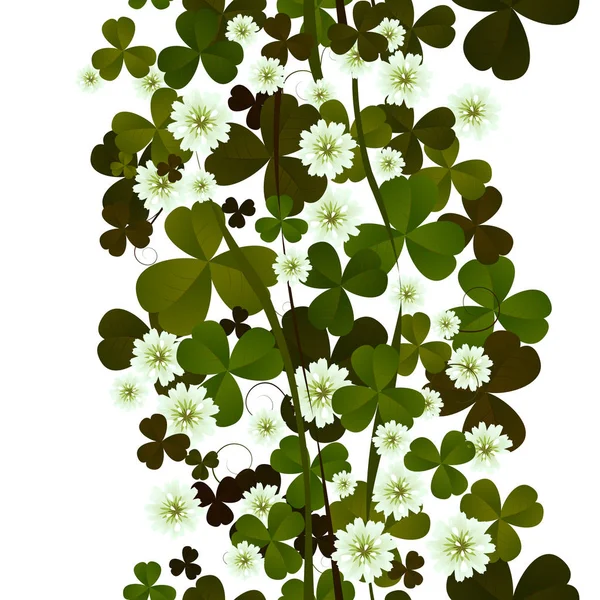 Клевер листья и цветы бесшовные плитки — стоковый вектор