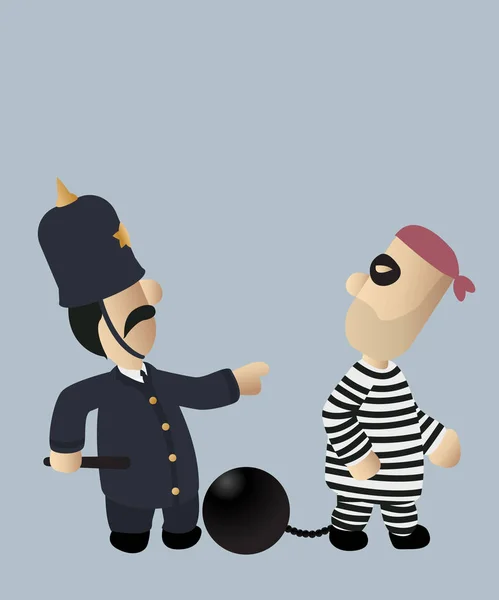 警官と泥棒 — ストックベクタ