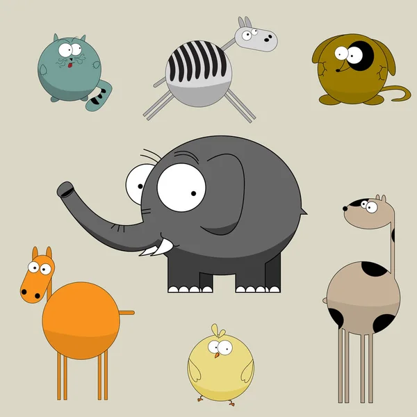 Personnages de dessin animé drôles — Image vectorielle