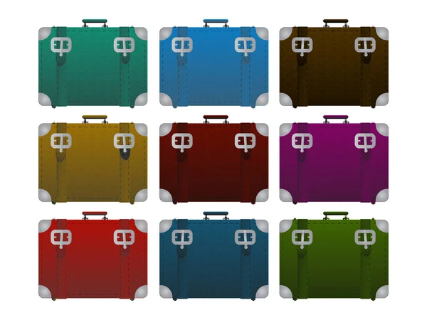 Portapacchi, set valigie — Vettoriale Stock