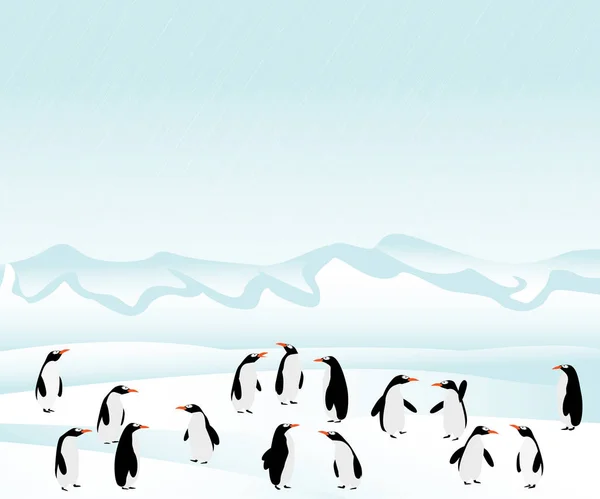 Pinguine im Hintergrund — Stockvektor