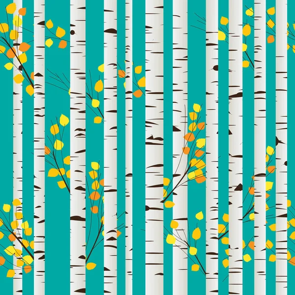 Birch forest pattern — Stock Vector