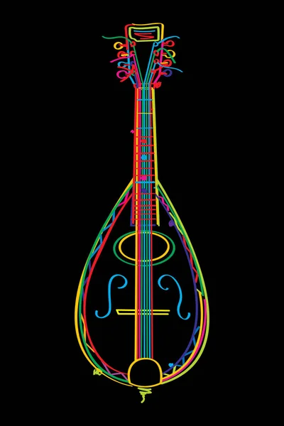 Funky mandolin — Stock Vector