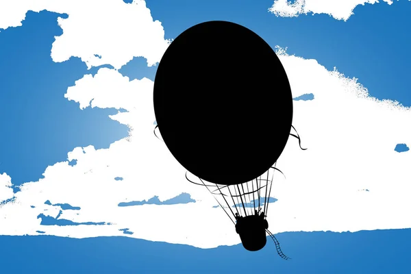 Hete lucht ballon silhouet — Stockvector