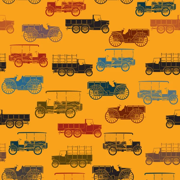 Old cars pattern seamless — Stock Vector