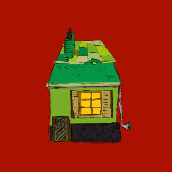 Πράσινο σπίτι — Διανυσματικό Αρχείο