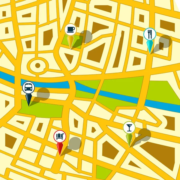 Карта улиц GPS — стоковый вектор