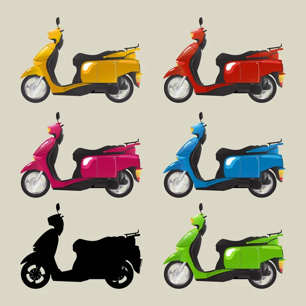 Scooters retro — Vector de stock