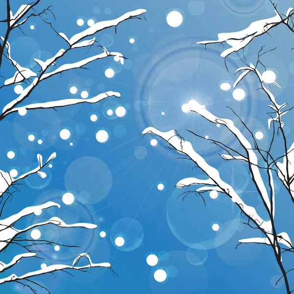 Arbres sans feuilles d'hiver — Image vectorielle