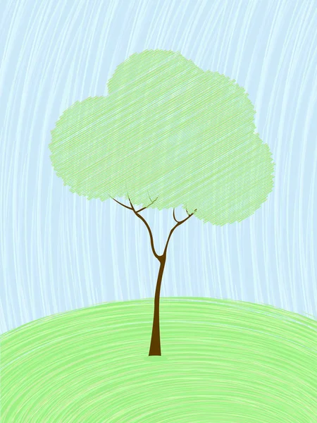 Carte arbre pastel — Image vectorielle