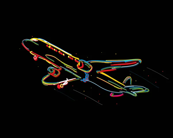Funky airplane — Stock Vector