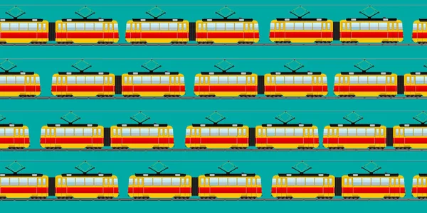 Vintage tram car pattern — Stock Vector