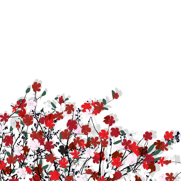 Квітковий візерунок над білим — стоковий вектор