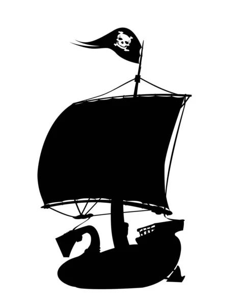 Icono de barco pirata — Vector de stock