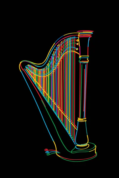 Szkic harfa — Wektor stockowy