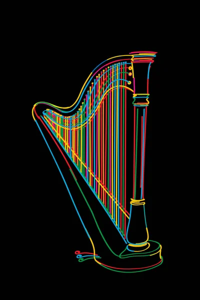 Esbozo de arpa — Archivo Imágenes Vectoriales