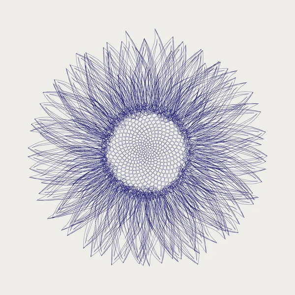 Diseño de boceto de girasol — Vector de stock