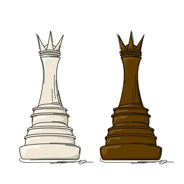 Schachkönigin — Stockvektor
