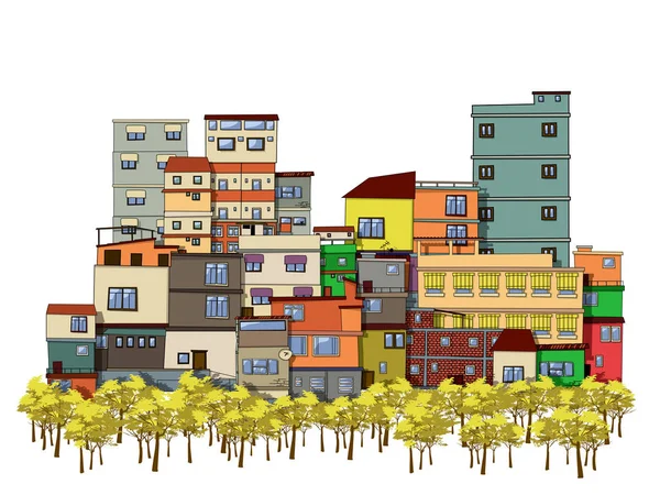 Cartoon cidade — Vetor de Stock