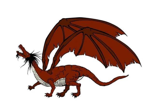 Dragón rojo — Vector de stock