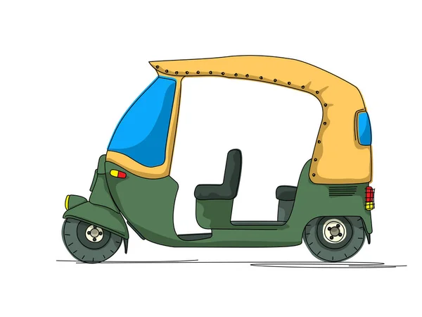 Caricatura de Rickshaw — Vector de stock