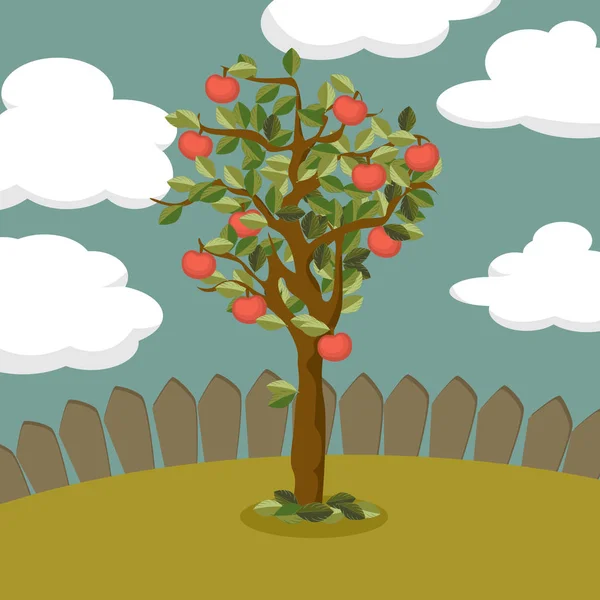 Apple boom illustratie — Stockvector