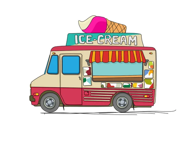 Eis-Truck — Stockvektor