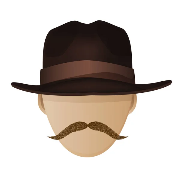 Хіпстерський капелюх і вуса — стоковий вектор