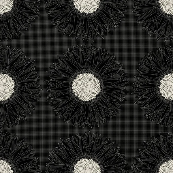 Grunge patrón de girasol — Vector de stock